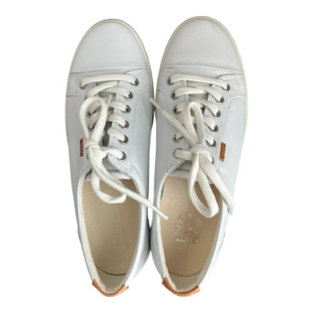 Ecco Soft 7 Women's White Soft Supple Leather Lace-up Sneakers US Size 9 - Picture 3 of 7